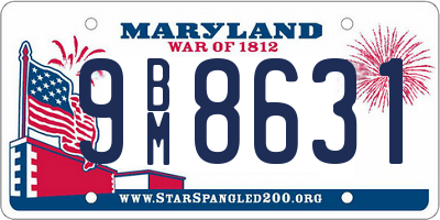 MD license plate 9BM8631