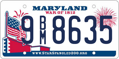 MD license plate 9BM8635