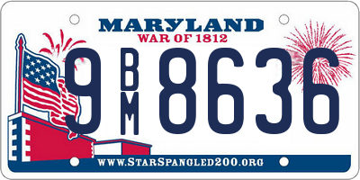 MD license plate 9BM8636