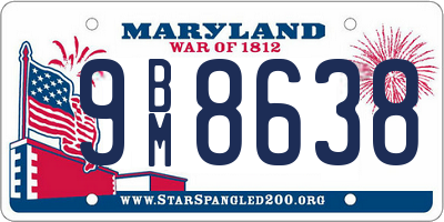 MD license plate 9BM8638