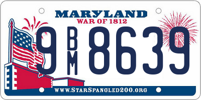 MD license plate 9BM8639