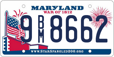 MD license plate 9BM8662