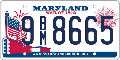 MD license plate 9BM8665