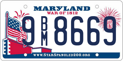 MD license plate 9BM8669