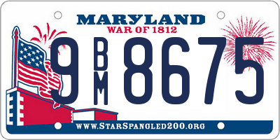 MD license plate 9BM8675