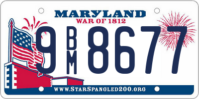 MD license plate 9BM8677