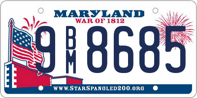 MD license plate 9BM8685