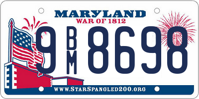 MD license plate 9BM8698