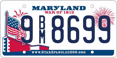 MD license plate 9BM8699