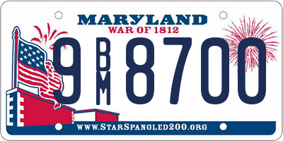 MD license plate 9BM8700