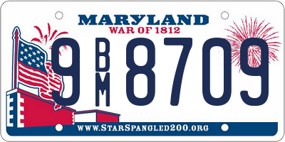 MD license plate 9BM8709