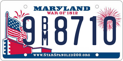 MD license plate 9BM8710