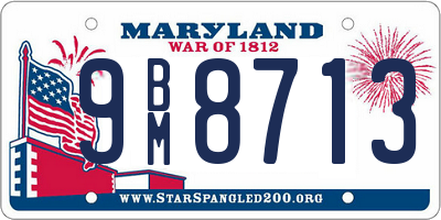 MD license plate 9BM8713