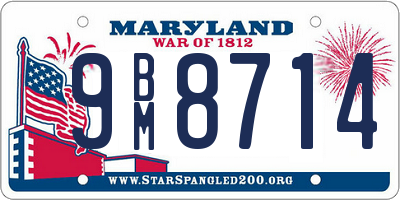 MD license plate 9BM8714