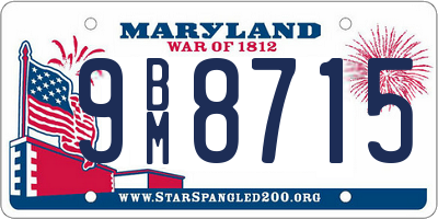 MD license plate 9BM8715