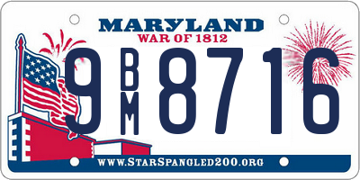 MD license plate 9BM8716