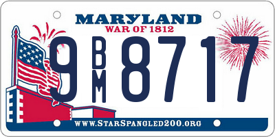 MD license plate 9BM8717