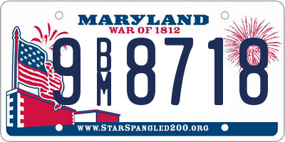 MD license plate 9BM8718