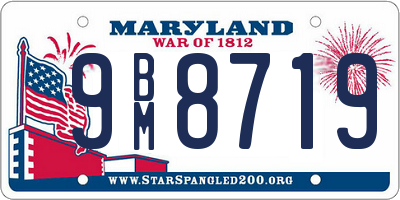 MD license plate 9BM8719