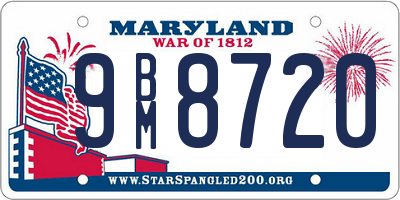 MD license plate 9BM8720