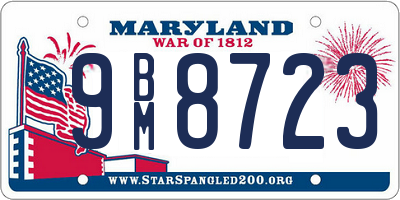 MD license plate 9BM8723