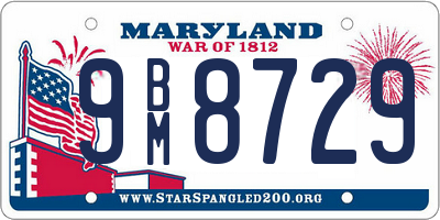 MD license plate 9BM8729