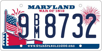 MD license plate 9BM8732