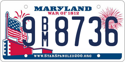 MD license plate 9BM8736