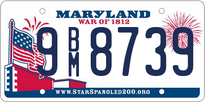 MD license plate 9BM8739