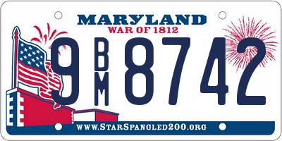 MD license plate 9BM8742