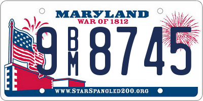 MD license plate 9BM8745