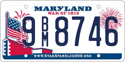 MD license plate 9BM8746