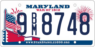 MD license plate 9BM8748