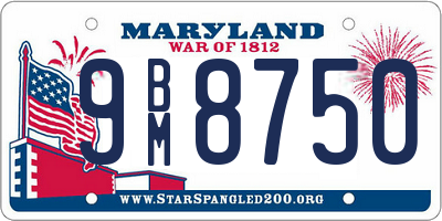 MD license plate 9BM8750