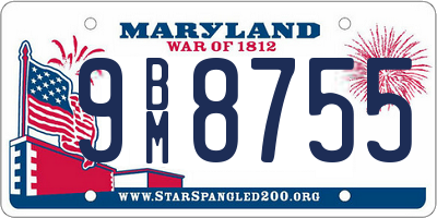 MD license plate 9BM8755