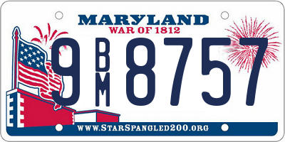 MD license plate 9BM8757