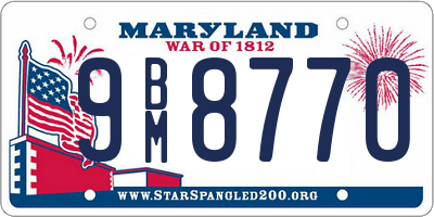 MD license plate 9BM8770