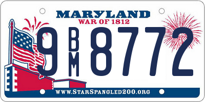 MD license plate 9BM8772