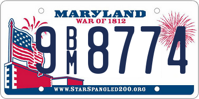 MD license plate 9BM8774