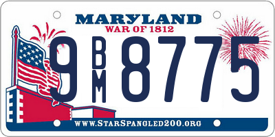 MD license plate 9BM8775