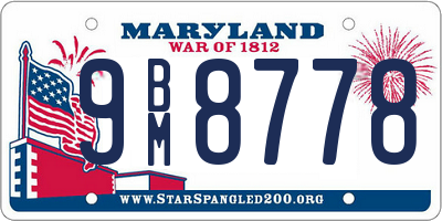 MD license plate 9BM8778