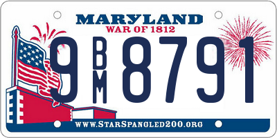 MD license plate 9BM8791