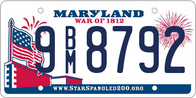 MD license plate 9BM8792