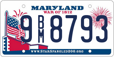 MD license plate 9BM8793