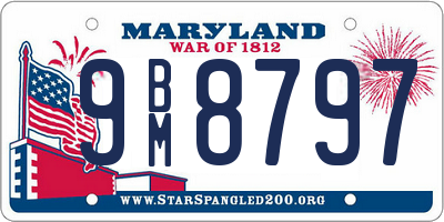 MD license plate 9BM8797