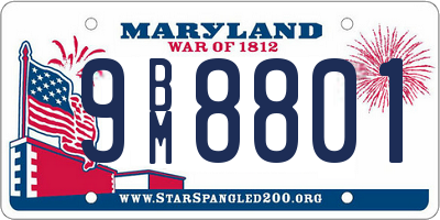 MD license plate 9BM8801