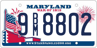 MD license plate 9BM8802