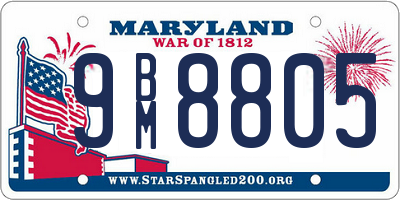 MD license plate 9BM8805