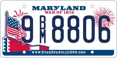 MD license plate 9BM8806