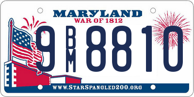 MD license plate 9BM8810